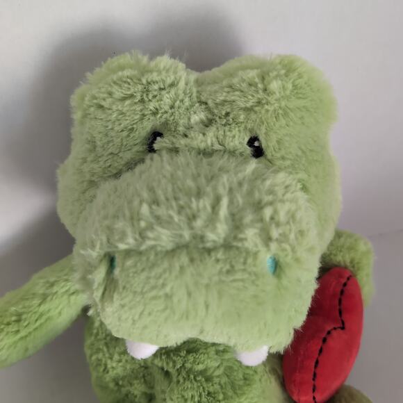 MTY International Green Alligator Plush Red Heart Stuffed Animal Gator - Picture 1 of 12